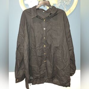 Women's Black Button-Up Shirt